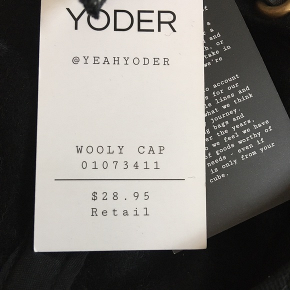 Black Yoder Wooly Hat NWT - Picture 3 of 5